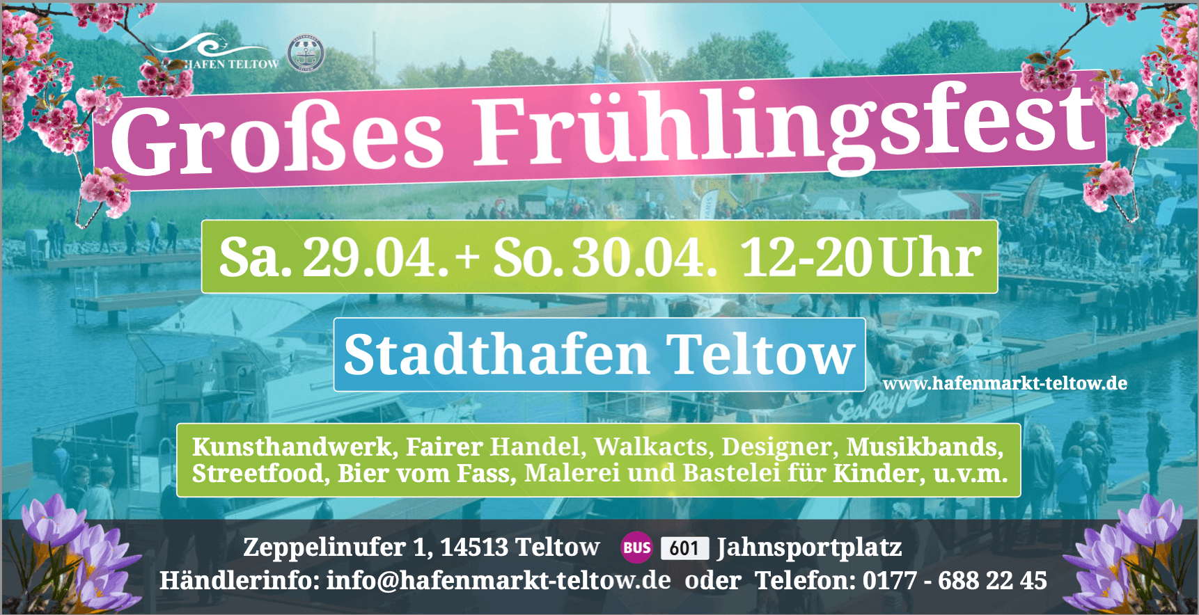 Plakat Frühlingsfest im Stadthafen Teltow 2023